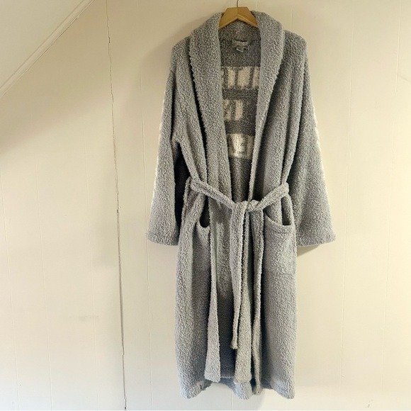 Barefoot Dreams CozyChic Believe in Dreams Robe in Gray sz 1 - Picture 6 of 7